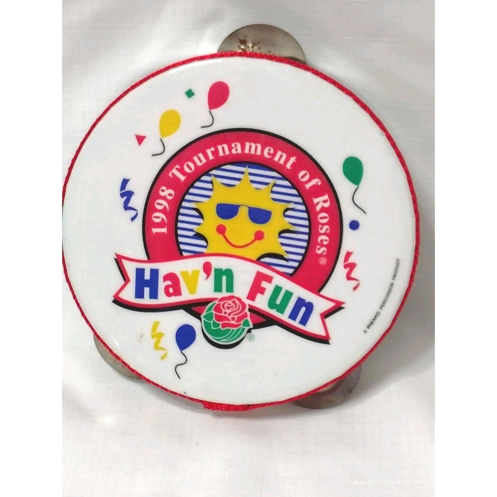 Rare 1998 Rose Bowl Parade Carol Burnett Grand Marshal Souvenir Tambourine 6"